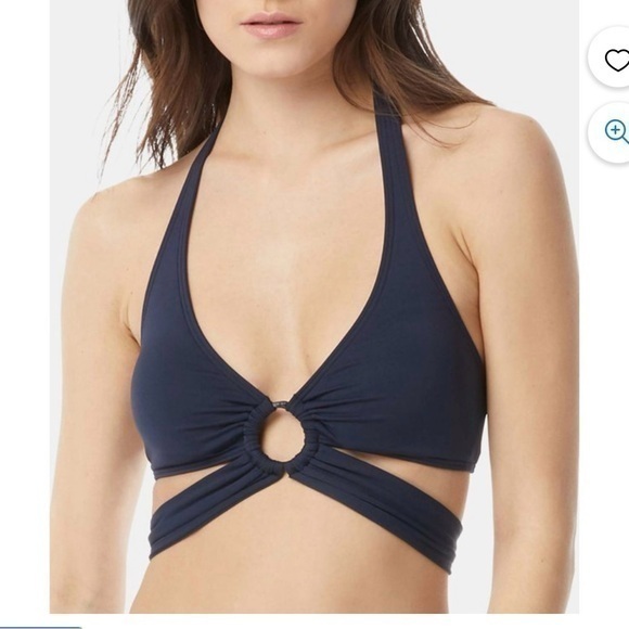 Carmen Marc Valvo Other - Carmen Marc Valvo deep Ocean navy strappy wrap around halter swim top new! Large